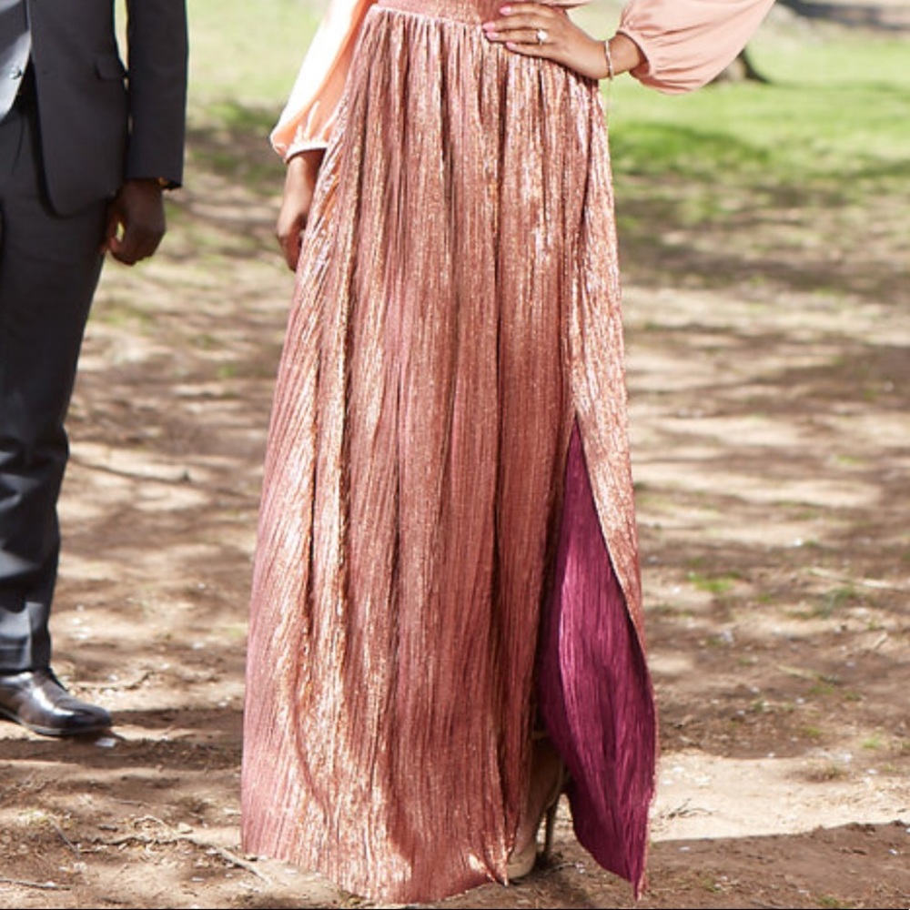 Eva Mendes Phaedra Pleated Maxi Skirt Sz S